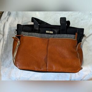 Miss fong large tote style diaper bag with breast pump pocket